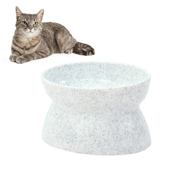 ULTNICE Food Water Bowl Pet Bowl White Marble Texture Appearance Feeding Dogs 1Pack