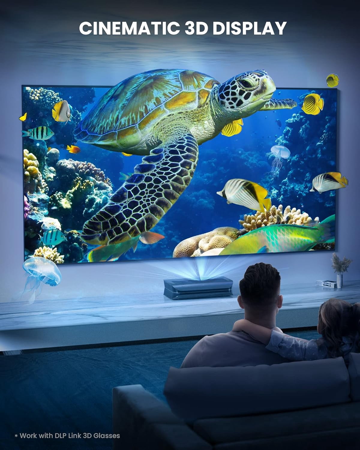 Restored AWOL VISION LTV-2500 Pro 4K UHD Ultra Short Throw Triple Laser Projector with Dolby Vision & Atmos, Active 3D, 150", HDR10+ (Refurbished)