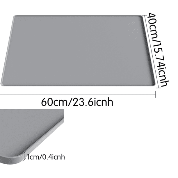 Alfombrilla Silicona para Café 15,75 X 23,6 Pulgadas, Alfombrilla para Barra Café con Tapete para Secar Platos Desmontable, Alfombrilla para Estación Café Fácil Limpieza, Negro