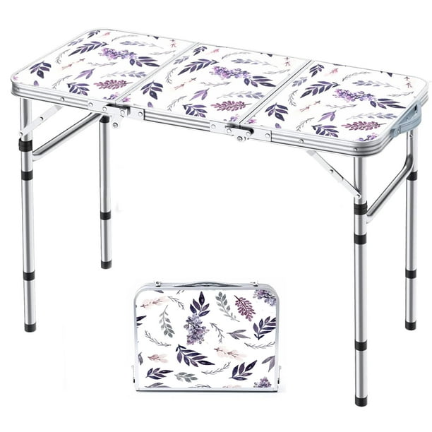 Mesa de camping plegable Yriuat 91 x 41 cm de altura ajustable