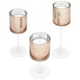 thumbnail image 3 of Koyal Wholesale Rose Gold Long Stem Glass Candle Holder, Set of 3, 3 of 5