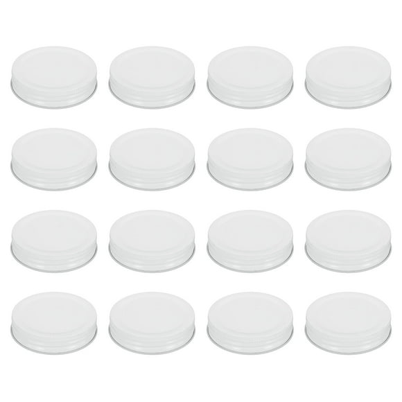 16pcs Mason Jar Lids 2.76" Tinplate Leak-proof Mason Canning Covers, White