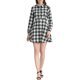 thumbnail image 2 of INSPIRE CHIC Vestido A-Line de Cuadros para Mujer con Botones y Cuello de Punta de Manga Larga S Blanco, 2 of 5