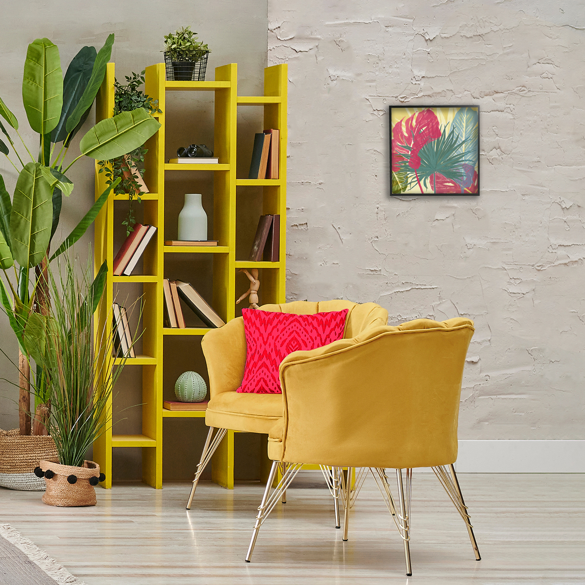 Stupell Industries Bold Botanical Party Botanical & Floral Painting Black Framed Art Print Wall Art, 12 x 12