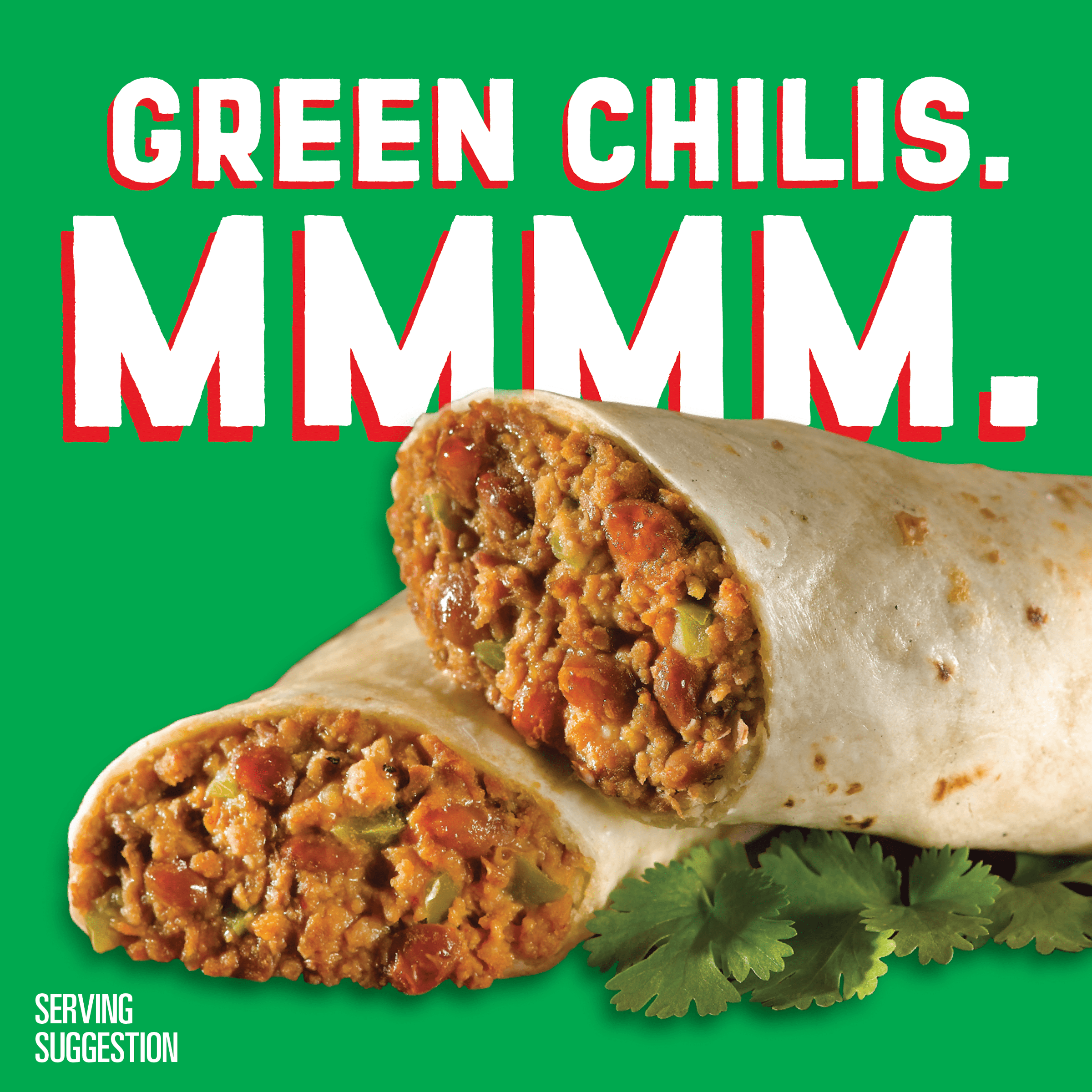 El Monterey Beef & Bean Green Chili Burritos, 32 oz, 8 Count (Frozen)