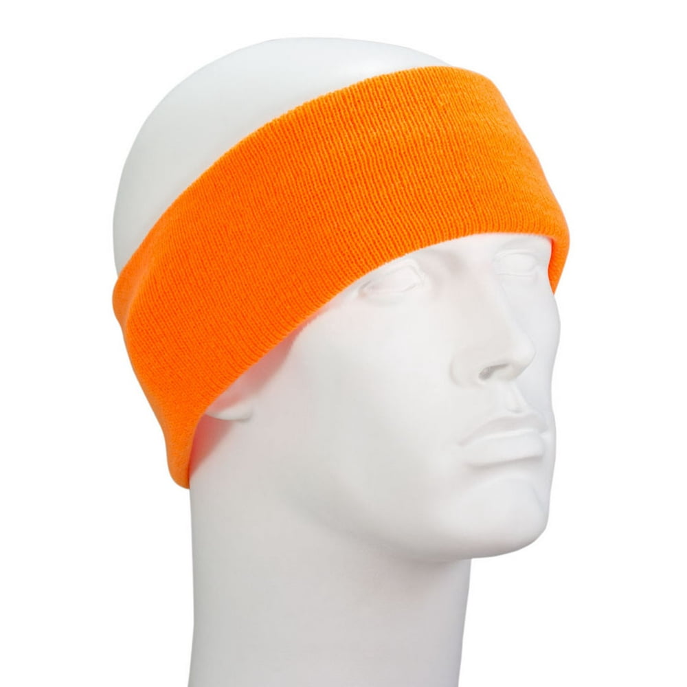 Blaze Orange USA Made Stretch Headband Single Piece