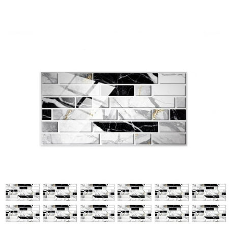 

Huhuzaio Home Wall Stickers Self Adhesive Peel and Stick Wallpaper 3D Stone Design Brick Wall Tile for Home Bathroom Kitchen Backsplash 12 Packs Fall Decorations and Kitchen Tools Set Special Offers