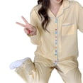thumbnail image 3 of Conjunto de pijamas para mujer, Conjunto de pijamas de color crema lindo, conjunto de pijamas de piezas, calidad de nivel superior, 3 of 8