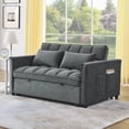 thumbnail image 4 of 54inch Velvent 2-seat Pull Out sofa Couch,3 in 1 Sleeper Sofa,  Adjustable Backrest, 4 of 7