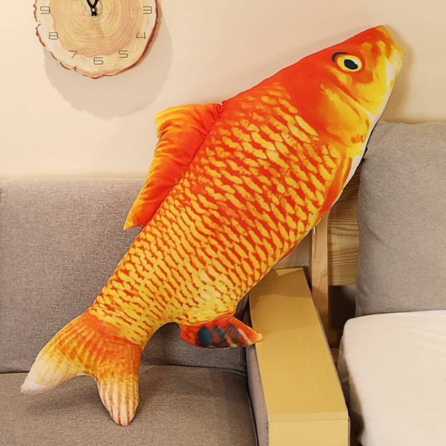 Juguete de peluche de pez dorado de simulación 3D, almohada de felpa de carpa de Animal suave Kawaii, decoración creativa para habitación, juguetes para niños y niñas, regalo