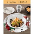 thumbnail image 3 of 13 Inch Round Placemats Set of 6, Grey Snowman Christmas Non Slip Heat Insulation PP Table Mats, Snowflake Xmas Tree Winter Elk Washable Place Mats for Kitchen Dining Party Table Decor, 3 of 7