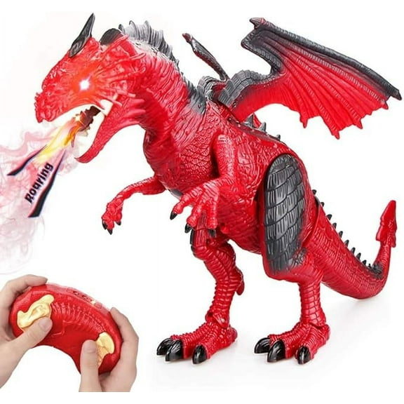 Contixo DR3 RC Dinosaur Toy, Infrared Dragon, Fire Breathing, Wings, Lights & Sounds