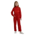 thumbnail image 4 of LiiYii Combinaison pour Filles Manches Longues Pantalon Cargo Combinaisons avec Poche une Pièce Combinaison Rouge 6, 4 of 10