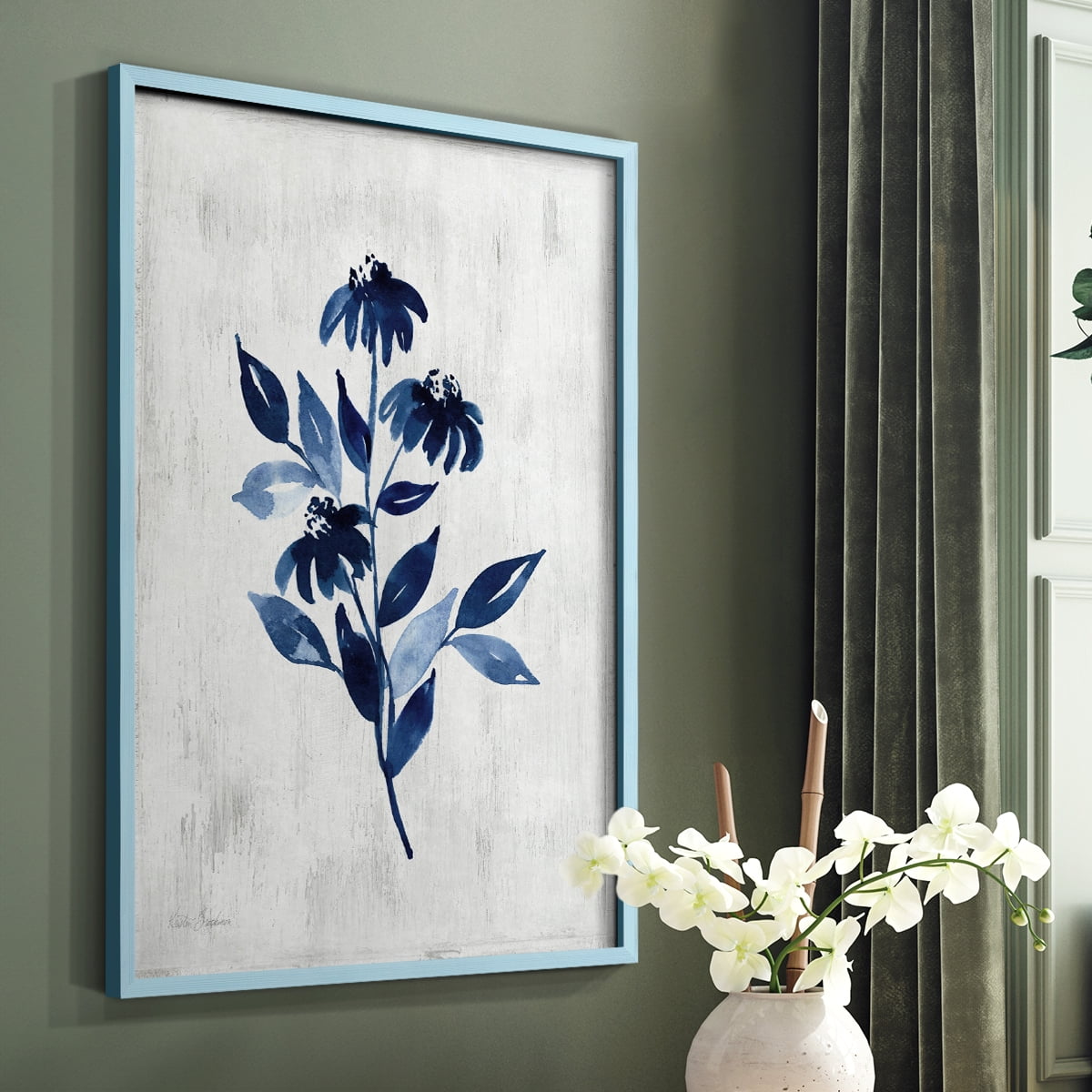 Wild Indigo I Framed Print in Blue Solid Wood 11 x 14 Framed Print