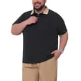 thumbnail image 4 of INSPIRE CHIC Men's Big & Tall Contrast Collar Short Sleeves Breathable Casual Polo Shirt 3XL Black, 4 of 5