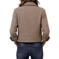 thumbnail image 4 of Jackets For Women Plaid Lapel Button Up Long Sleeve Cropped Coats With Pockets Casual Vintage Outerwear Lightweight Short Shacket For Daily Outerwear, 4 of 4