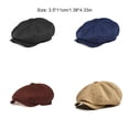 thumbnail image 4 of Qarigey Gorra de hombre estilo británico Color sólido reemplazo ajustable decorativo al aire libre Camping fotografía boinas sombrero tocado regalo Sombreros Marron oscuro Qarigey AP019139-03, 4 of 6