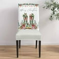 thumbnail image 5 of Chair Covers for Dining Room Set of 8,Christmas Farmhouse Boots Stretch Seat Protector Removable Washable Chairs Slipcovers for Kitchen Banquet Wedding Hotel,Xmas Berry, 5 of 6