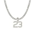 thumbnail image 4 of Charles Raymond Iced Out 23 Pendant on Tennis Chain for Men or Women - Blinged Out Hip Hop Jewelry on Blast! - Gold or Silver and Size Your Choice – TN001 #23 (Silver 18"), 4 of 5