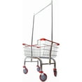 thumbnail image 3 of Laundry Cart Chrome Coated with Double Pole Rack, 2.5-Bu (Red or Blue Trim) (Red), 3 of 8
