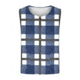 thumbnail image 5 of Dolkfu Jacket Women Blue Button Down Flannel Puffer Vest Sleeveless Business Plaid Jacket Women Coats L, 5 of 5