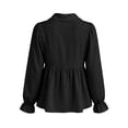 thumbnail image 5 of Tqcoqu Womens Babydoll Peplum Tops Button Up Business Casual Blouse Shirt, Tummy Control Dressy Casual Going Out Blouses,Women's,Size S-XXL, 5 of 6