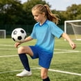 thumbnail image 4 of Yuanlook Kids Matching Outfit Set for Boys Girls Soccer Training Jersey and Shorts Quick Dry Breathable Athletic Team Uniform, 4 of 8