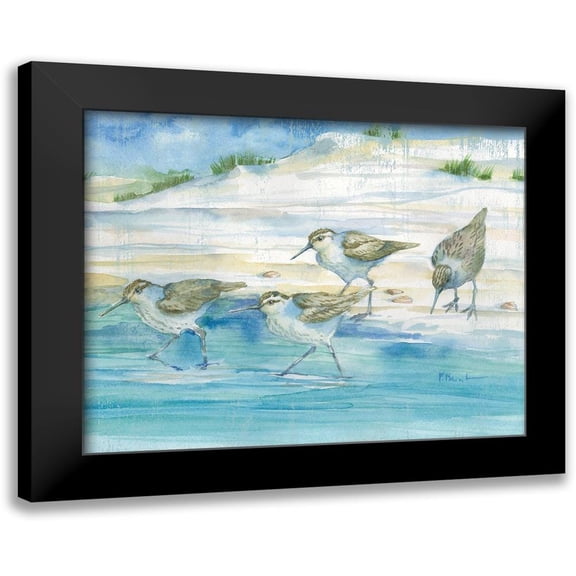 Brent, Paul 14x12 Black Modern Framed Museum Art Print Titled - Sandy Sandpipers II