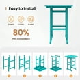 thumbnail image 6 of LOYALICE 3PC Wider-Size Outdoor Bar Stools, Oversize Tall Adirondack Chiar, Plastic Balcony Chair Set, Patio Furniture Set, Turquoise, 6 of 10