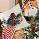 thumbnail image 4 of Fundas de almohada navideñas, fundas de cojín de lino, adornos navideños, 4 of 5