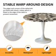 thumbnail image 6 of Black White Flowers Elastic Fitted Round Table Cover Vintage Floral Waterproof Outdoor Tablecloth for Holiday Party, Picnic, Patio & Dining Fits Tables Up to 36"-44", 6 of 8