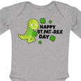 thumbnail image 4 of Inktastic Happy St Pat-Rex Day with Dinosaur Boys or Girls Long Sleeve Baby Bodysuit, 4 of 5