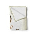 thumbnail image 2 of Zodiac Sagittarius Soft Flannel Fleece Throw Blanket, Abstract Pattern of Centaur Archer with Bow and Arrow Spirals, Cozy Plush for Indoor and Outdoor Use, 60" x 80", Caramel Pale Brown, by Ambesonne, 2 of 5