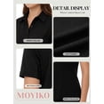 thumbnail image 6 of MOYIKO Womens Button Down Shirts Stretch Short Sleeve Dress Shirts Business Work Fitted Collared Office Basic Blouse, 6 of 7