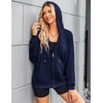 thumbnail image 2 of Weardear Women's Full Zip Up Lightweight Hoodies Oversize Thin Long Sleeve Casual Hooded Jackets with Pockets, 2 of 6