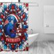 thumbnail image 3 of Cortina de ducha impermeable de secado rápido para baño Patriots, cortina de ducha con ganchos, decoración de fútbol americano, juego de cortinas de ducha para baño, plancha de 72 x 72 pulgadas, 3 of 8