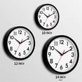 thumbnail image 3 of Reloj de pared DAXSMY de 35,56 cm, funciona con pilas, silencioso, negro, 3 of 9