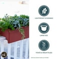 thumbnail image 3 of The HC Companies Deck Railing Planter Box with Removable Drain Plugs, 24", Clay, 3 of 4