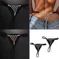 thumbnail image 2 of YIGSECU Rhinstones G String Thongs for Women Crystal Underwear Low Rise T-back Panties, 2 of 11