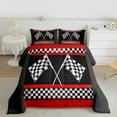 thumbnail image 2 of Homewish Racing Car Full Size Comforter Sets,Extreme Sport Bedding Comforter Set,Red White Black Bedding Sets For Boys Kids,Luxury Bedroom Decor Reversible,3-Piece, 2 of 8
