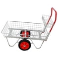 thumbnail image 2 of Heavy Duty Garden Utility Cart with Wheels, Large Rolling Storage Trolley for Plants, Tools, Soil, Galvanized Steel Yard Cart for Outdoor, Heavy Duty, 2 of 10