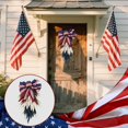 thumbnail image 2 of 23.6 Inch Patriotic Wreath for Front Door 4th of July Wreath Independence Day White Blue Red Garland for Memorial Day Veterans Day Front Door Home Living Room Decoration Hanging Ornaments, 2 of 7