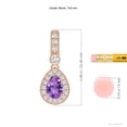 thumbnail image 5 of ANGARA Natural Pear-Shaped Amethyst and pave Diamond Halo Pendant in 14K Rose Gold for Women (Size-7x5mm) | February Birthstone, Anniversary, Jewelry Gift for Women | Natural Amethyst Necklace, 5 of 9