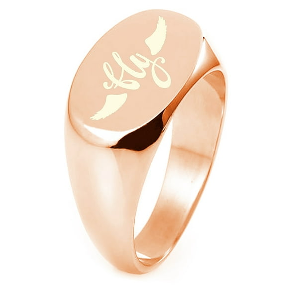 Sterling Silver Fly and Soar Engraved Oval Flat Top Polished Ring