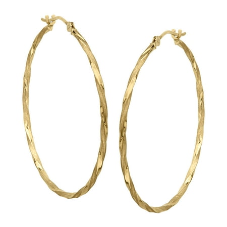 Gold Double Twist Hoop - Twisted Hoop Earrings in 14kt Gold