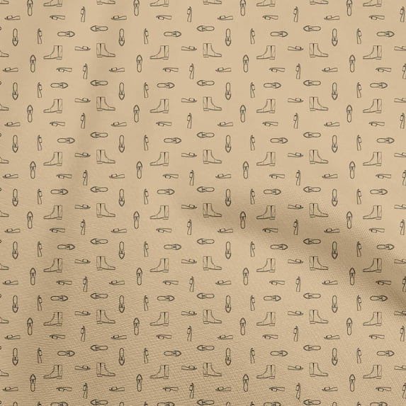 oneOone Cotton Poplin Twill Dark Beige Fabric Shoes Diy Clothing Quilting Fabric Print Fabric By Yard 56 Inch Wide