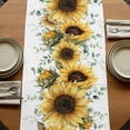 thumbnail image 5 of Table Runners 72 Inches Long Dress Scarves, Sunflower Farmhouse Kitchen Table Runner, Coffee Tablerunners, Yellow Floral Eucalyptus Leaves Watercolor 18x72 Inch, 5 of 9