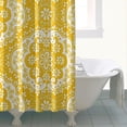 thumbnail image 4 of Boho Floral Shower Curtain 72x72 Inches - Tropical Leaves, Vintage Botanical Print, Waterproof Fabric for Chic Bathroom Decor, Modern Farmhouse & Bohemian Style, 4 of 5