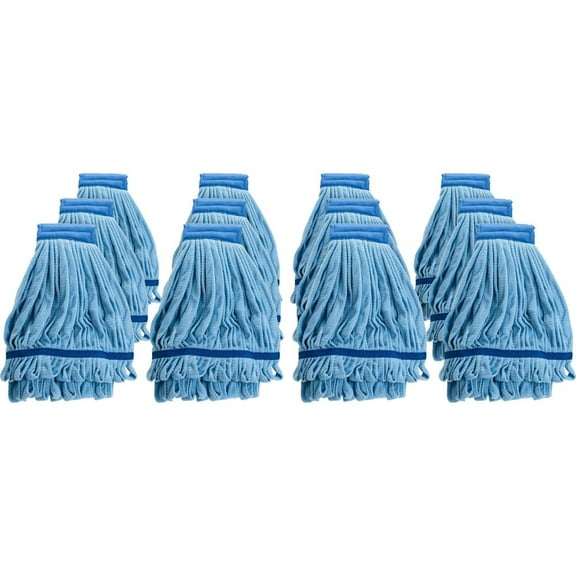 Genuine Joe, GJO47538CT, Microfiber Wet Mophead Refill, 12 / Carton, Blue