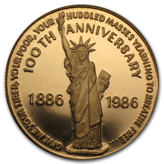 1 oz Gold Round - 100th Anniv Statue of Liberty (.500 Fine)